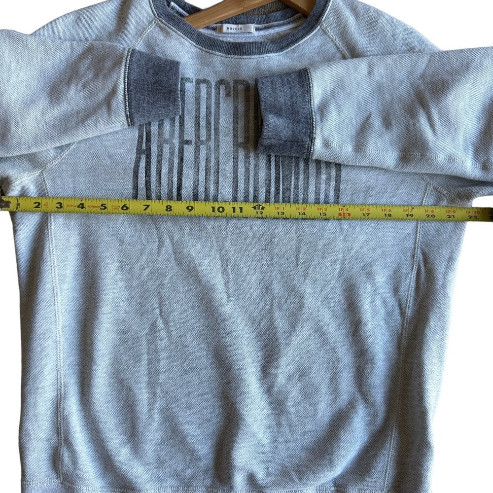Abercrombie & Fitch Relaxed Gray Crewneck lightweight Sweatshirt Spell Out Small - Picture 13 of 15